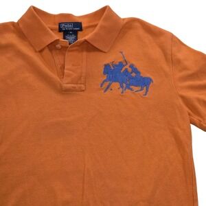 Polo by Ralph Lauren Kids Orange Polo Rugby #3 Shirt Big Ponies Youth Medium‎